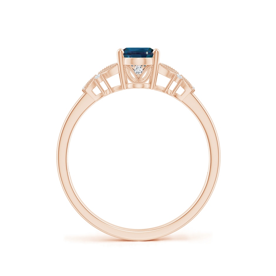 7x5mm Labgrown Vintage Style Oval Lab-Grown Alexandrite Ring with Diamonds in 18K Rose Gold side 199