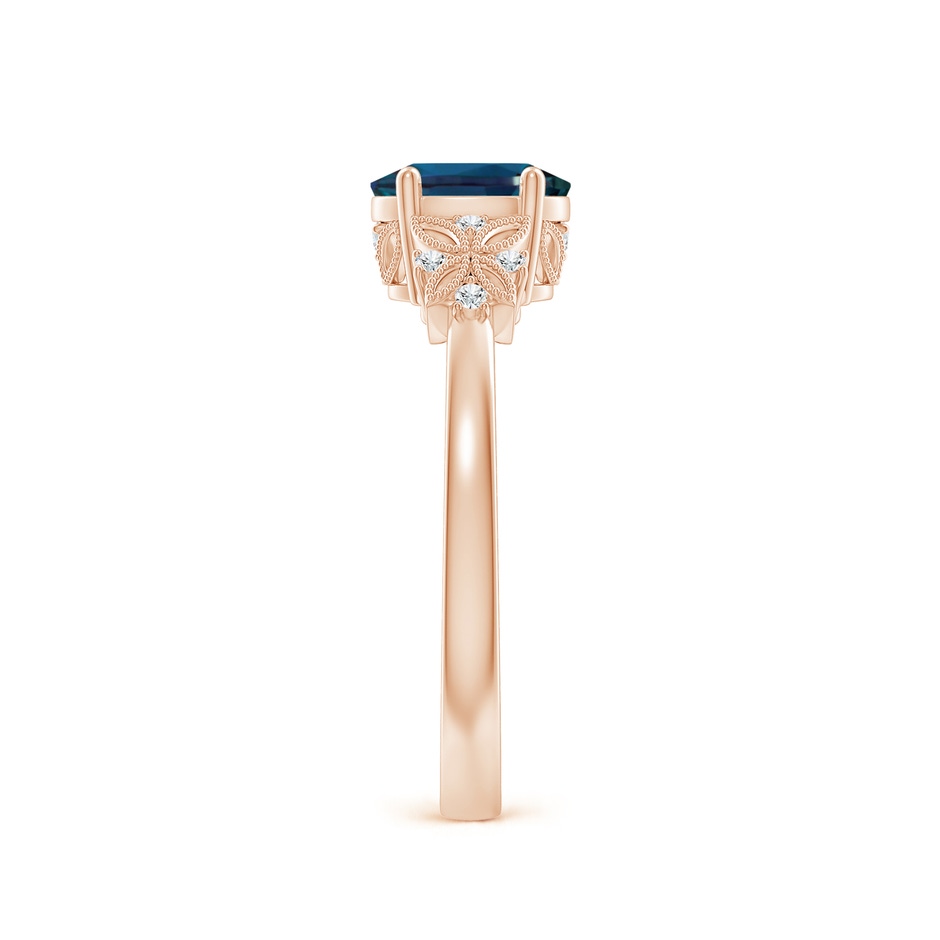 7x5mm Labgrown Vintage Style Oval Lab-Grown Alexandrite Ring with Diamonds in 18K Rose Gold side 299