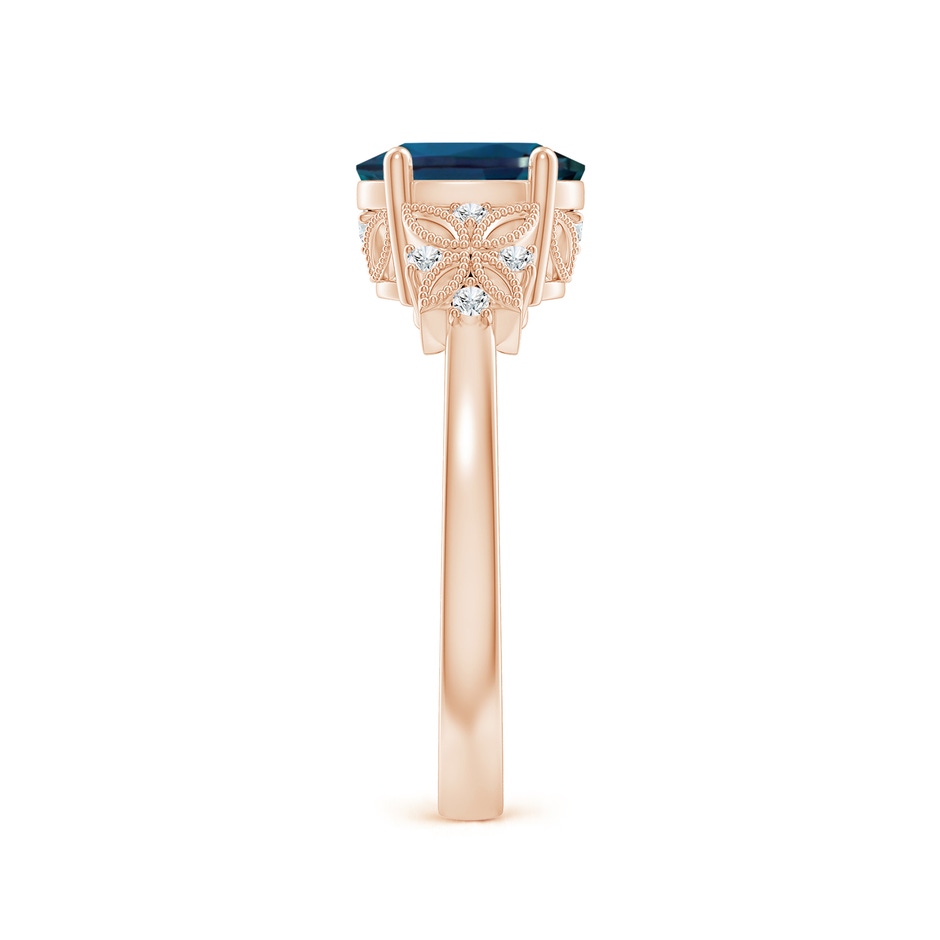 8x6mm Labgrown Vintage Style Oval Lab-Grown Alexandrite Ring with Diamonds in Rose Gold side 299