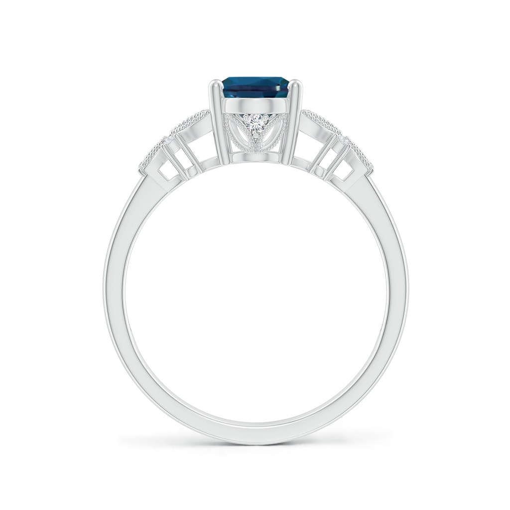 8x6mm Labgrown Vintage Style Oval Lab-Grown Alexandrite Ring with Diamonds in White Gold - side 199