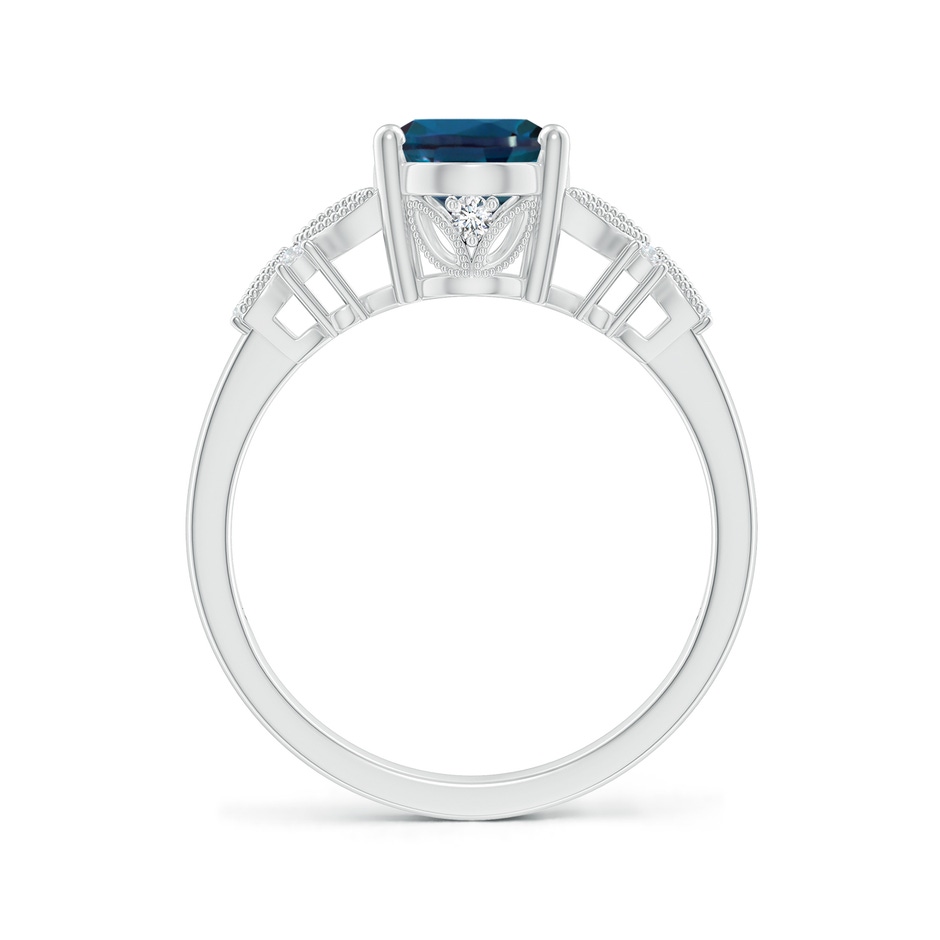 9x7mm Labgrown Vintage Style Oval Lab-Grown Alexandrite Ring with Diamonds in 18K White Gold side 199