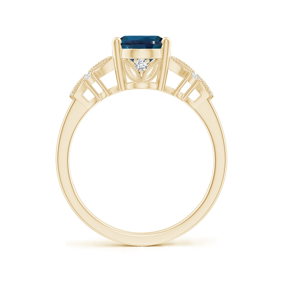 9x7mm Labgrown Vintage Style Oval Lab-Grown Alexandrite Ring with Diamonds in 18K Yellow Gold side 199