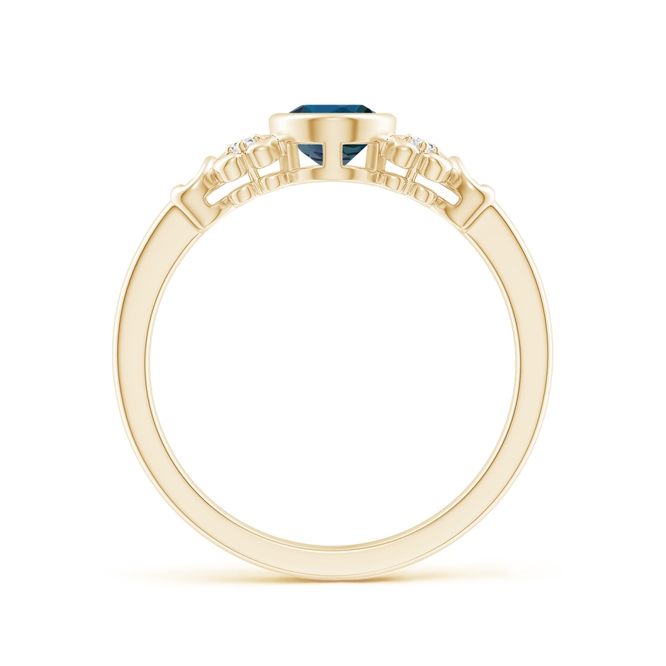7x5mm Labgrown Vintage Style Bezel-Set Oval Lab-Grown Alexandrite Ring with Diamonds in 18K Yellow Gold side 199