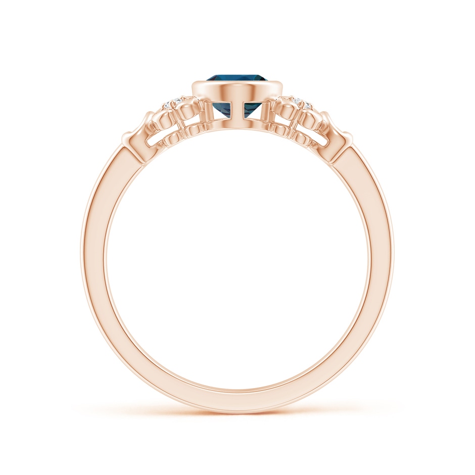 7x5mm Labgrown Vintage Style Bezel-Set Oval Lab-Grown Alexandrite Ring with Diamonds in Rose Gold side 199