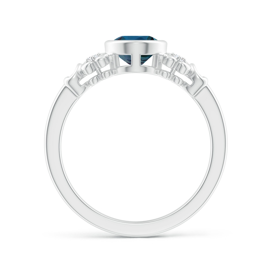 8x6mm Labgrown Vintage Style Bezel-Set Oval Lab-Grown Alexandrite Ring with Diamonds in 18K White Gold side 199