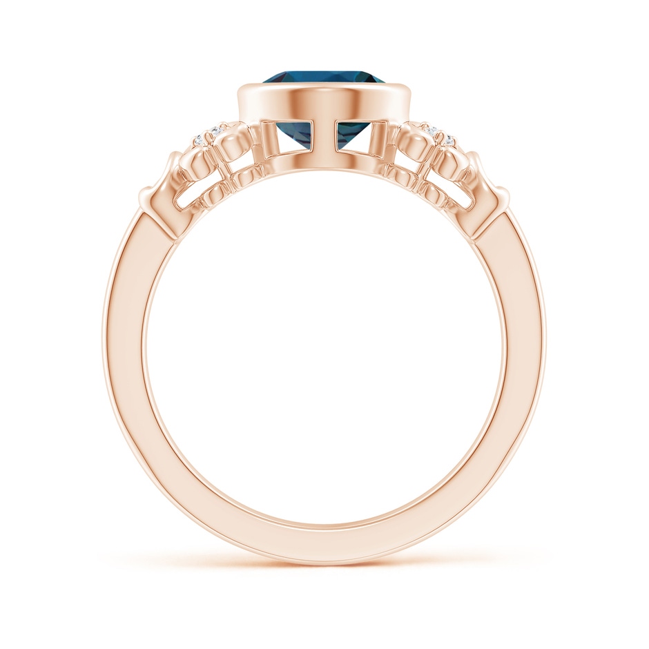 9x7mm Labgrown Vintage Style Bezel-Set Oval Lab-Grown Alexandrite Ring with Diamonds in Rose Gold side 199