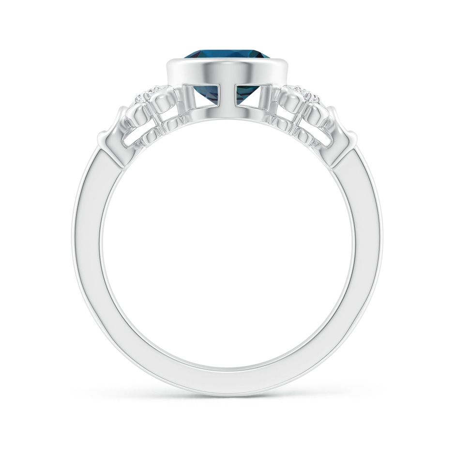 9x7mm Labgrown Vintage Style Bezel-Set Oval Lab-Grown Alexandrite Ring with Diamonds in White Gold side 199