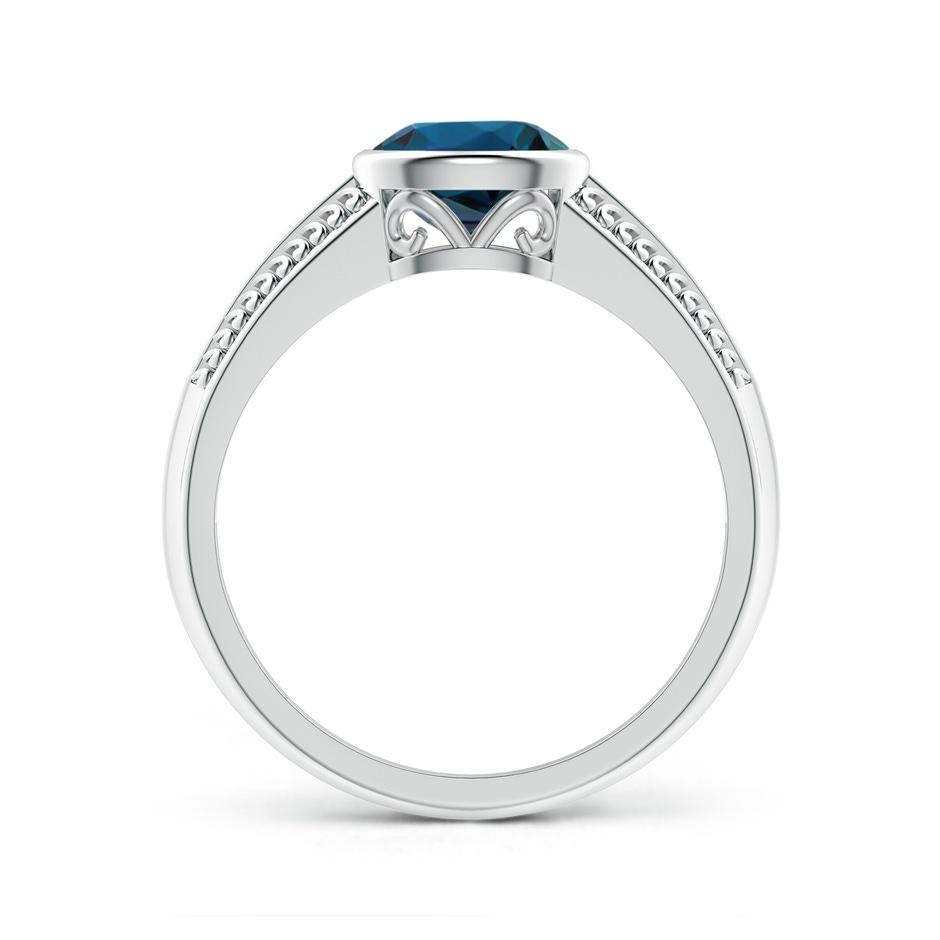 7x5mm Labgrown Vintage Inspired Bezel-Set Lab-Grown Alexandrite Ring with Grooves in 18K White Gold side 199