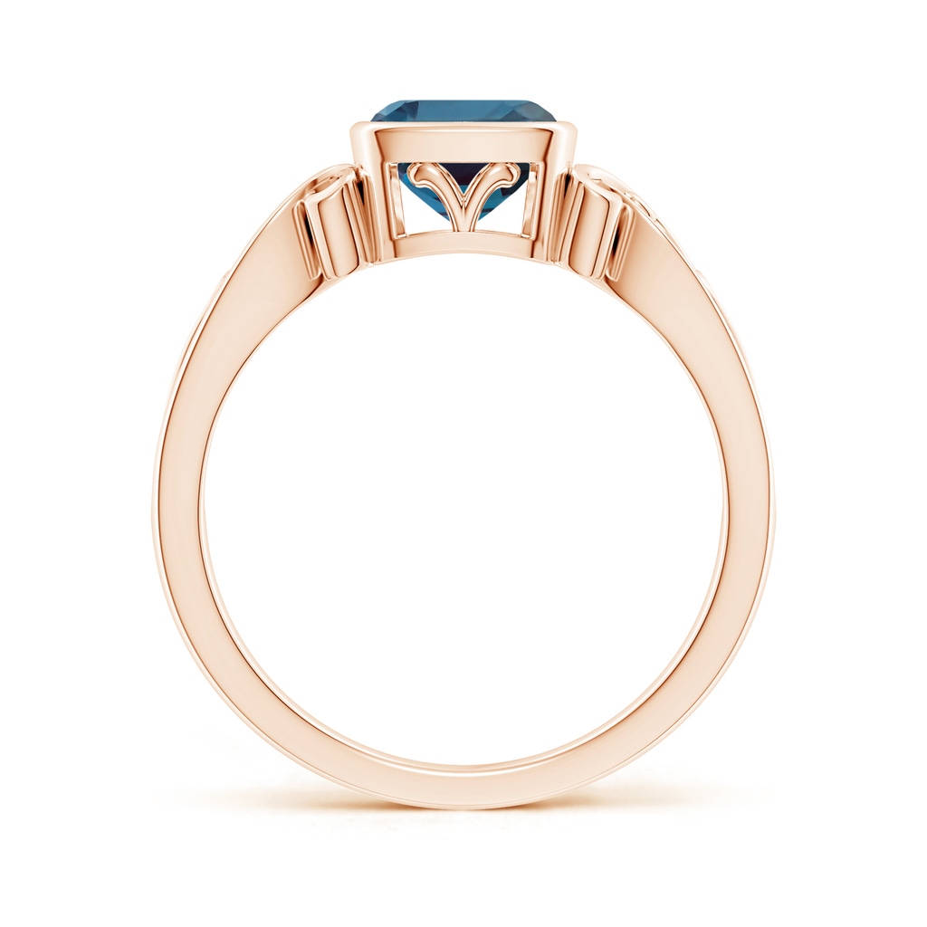 6mm Labgrown Vintage Style Cushion Lab-Grown Alexandrite Solitaire Ring in Rose Gold - side 199