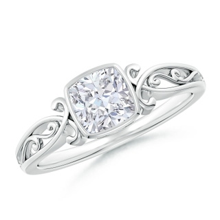 5mm FGVS Lab-Grown Vintage Style Cushion Diamond Solitaire Ring in P950 Platinum