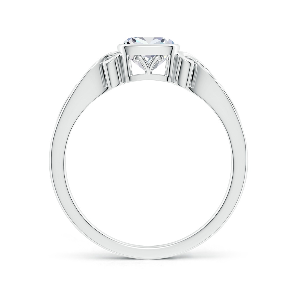 5mm FGVS Lab-Grown Vintage Style Cushion Diamond Solitaire Ring in White Gold Side 199