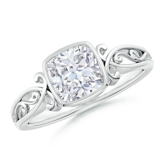 6mm FGVS Lab-Grown Vintage Style Cushion Diamond Solitaire Ring in P950 Platinum