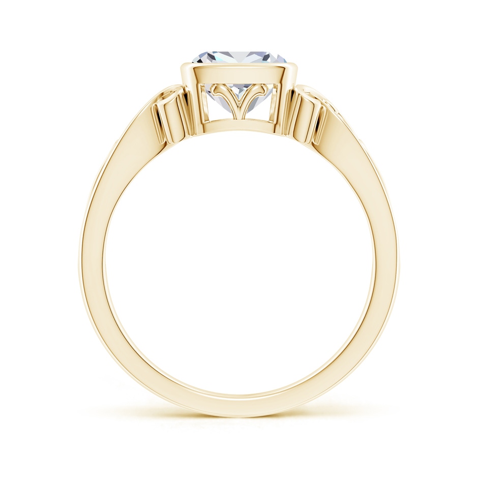 6mm FGVS Lab-Grown Vintage Style Cushion Diamond Solitaire Ring in Yellow Gold side 199