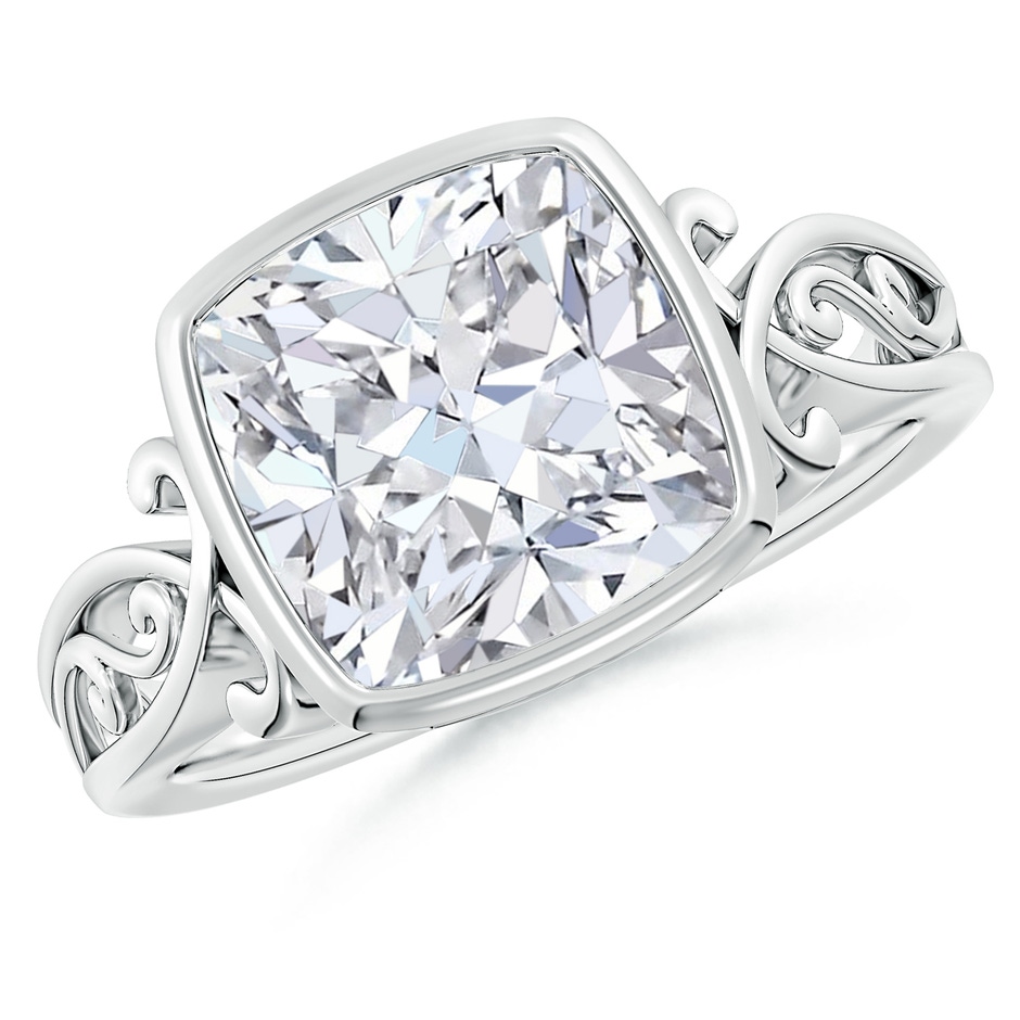 9.4mm FGVS Lab-Grown Vintage Style Cushion Diamond Solitaire Ring in P950 Platinum 