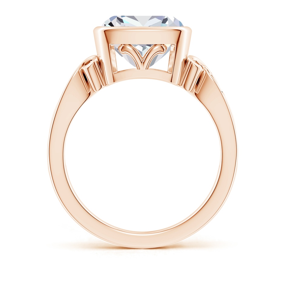 9.4mm FGVS Lab-Grown Vintage Style Cushion Diamond Solitaire Ring in Rose Gold side 199