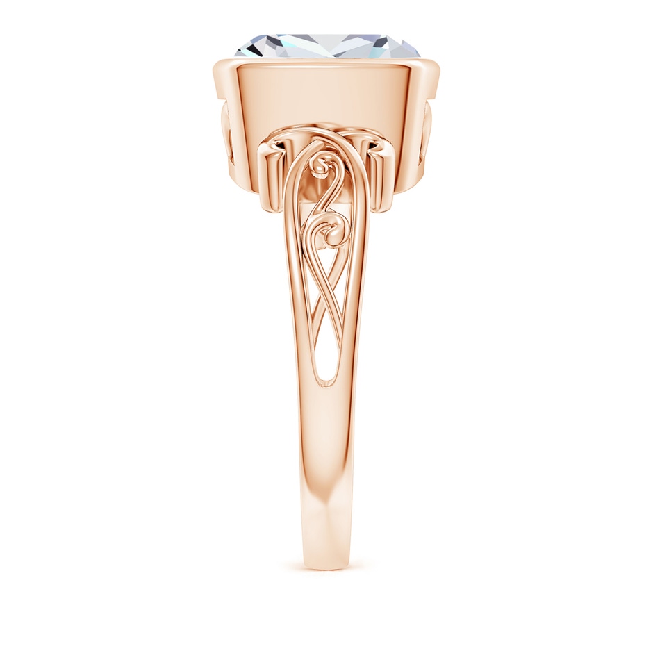 9.4mm FGVS Lab-Grown Vintage Style Cushion Diamond Solitaire Ring in Rose Gold side 299