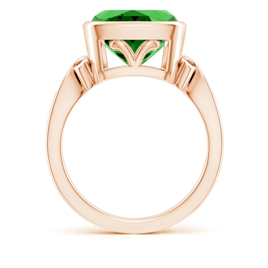 10mm Labgrown Lab-Grown Vintage Style Cushion Emerald Solitaire Ring in Rose Gold side 199