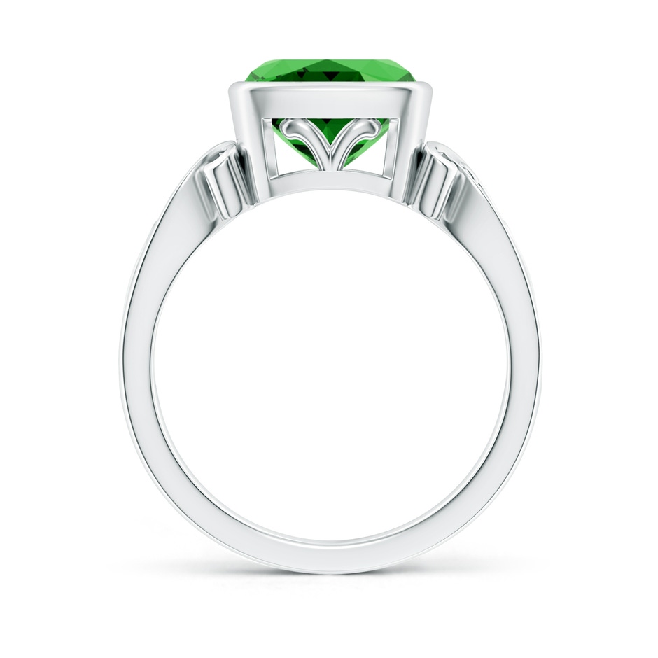 8mm Labgrown Lab-Grown Vintage Style Cushion Emerald Solitaire Ring in White Gold side 199