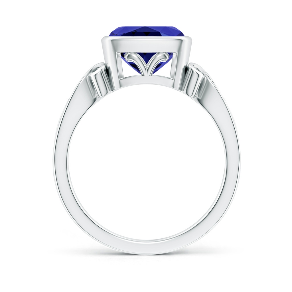 8mm Labgrown Lab-Grown Vintage Style Cushion Sapphire Solitaire Ring in White Gold Side 199