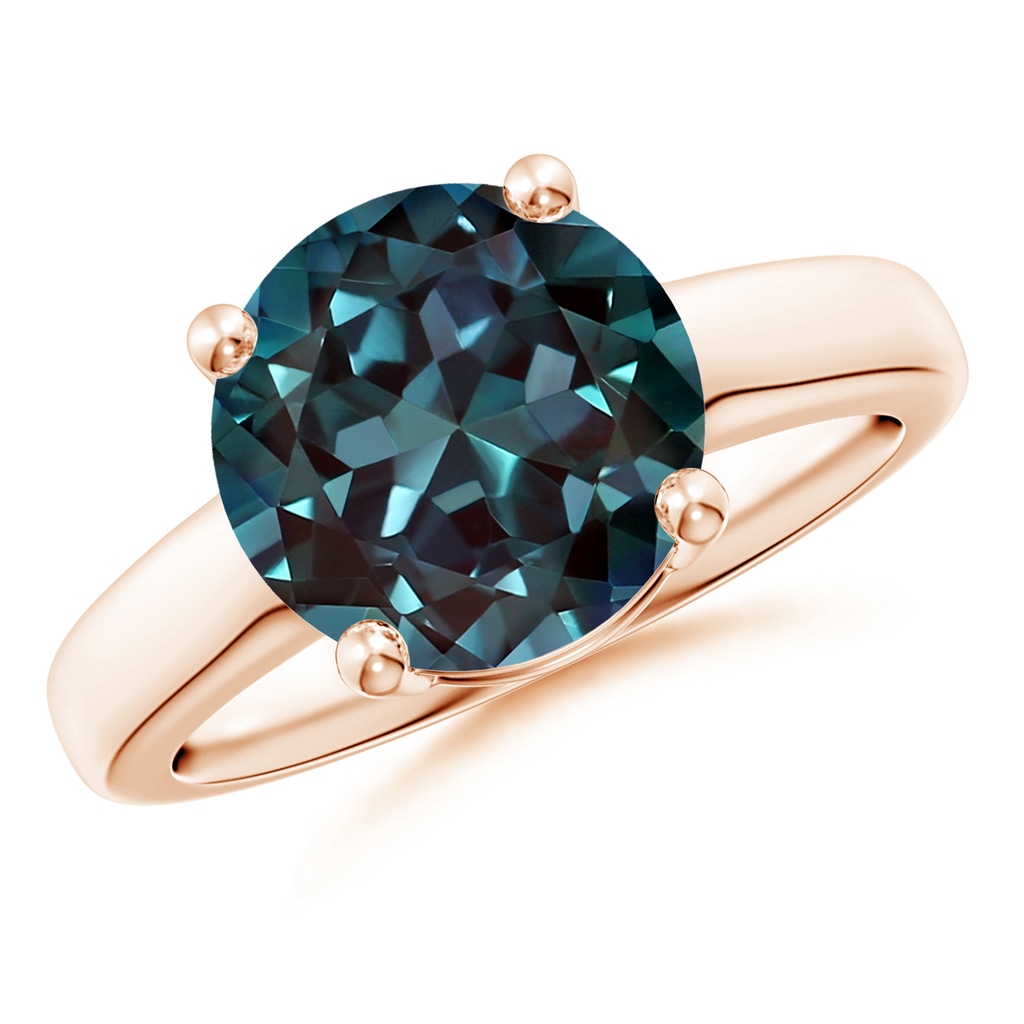 10mm Labgrown Round Lab-Grown Alexandrite Solitaire Engagement Ring in Rose Gold