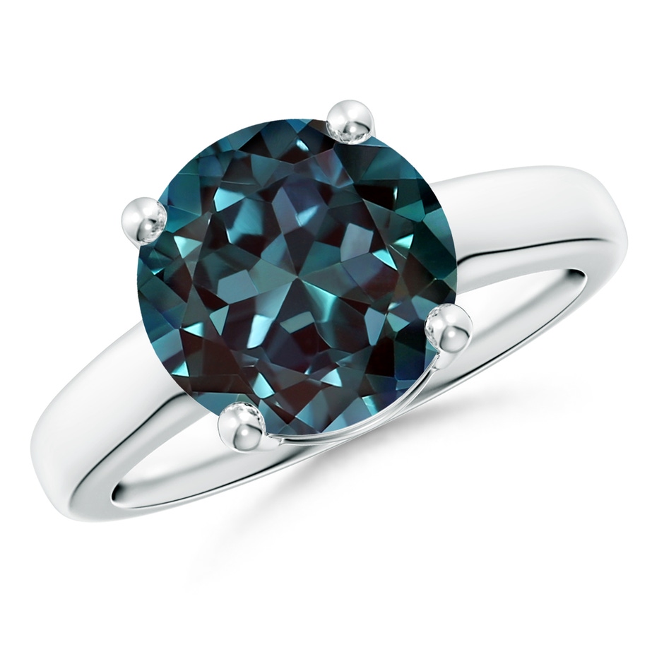 10mm Labgrown Round Lab-Grown Alexandrite Solitaire Engagement Ring in White Gold 