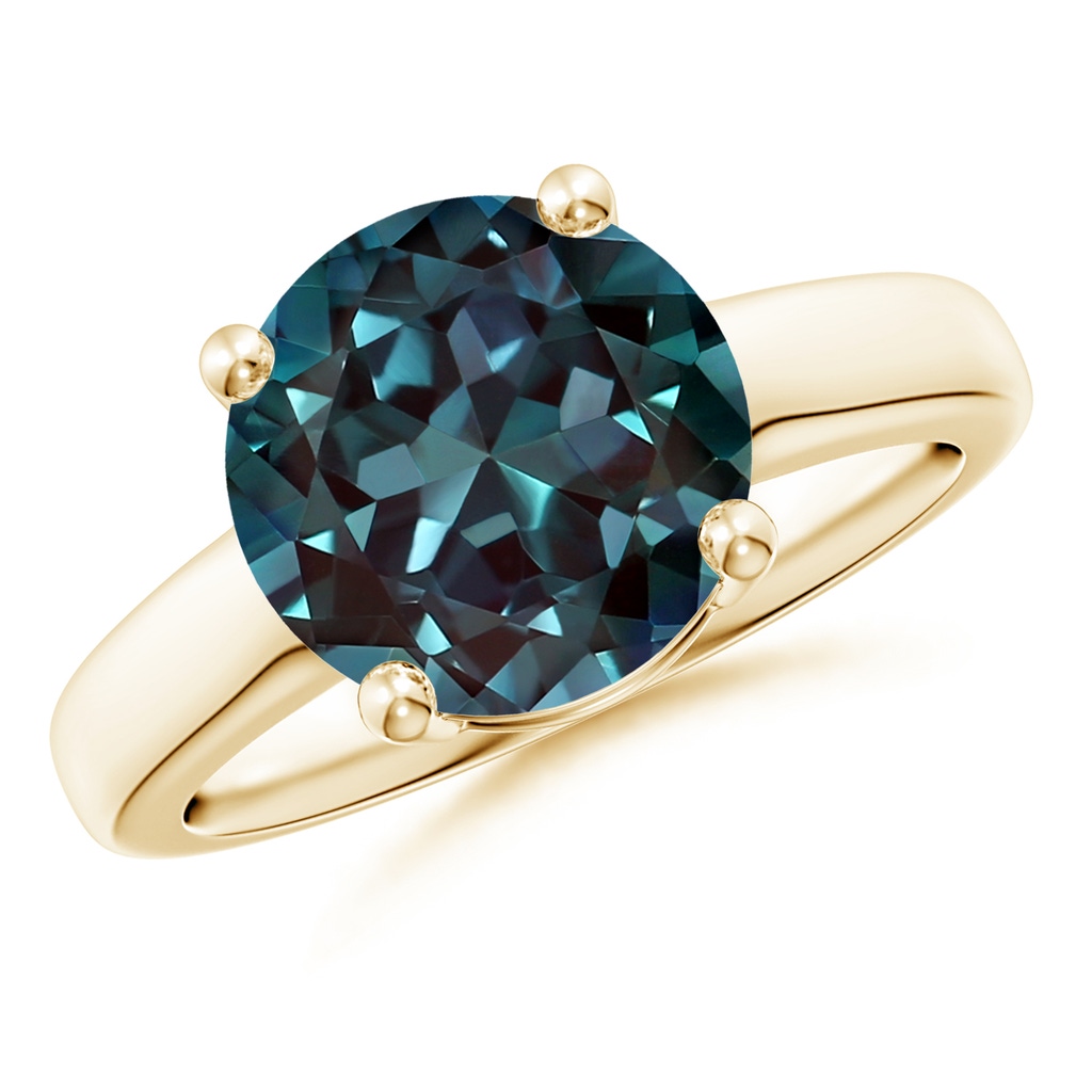 10mm Labgrown Round Lab-Grown Alexandrite Solitaire Engagement Ring in Yellow Gold