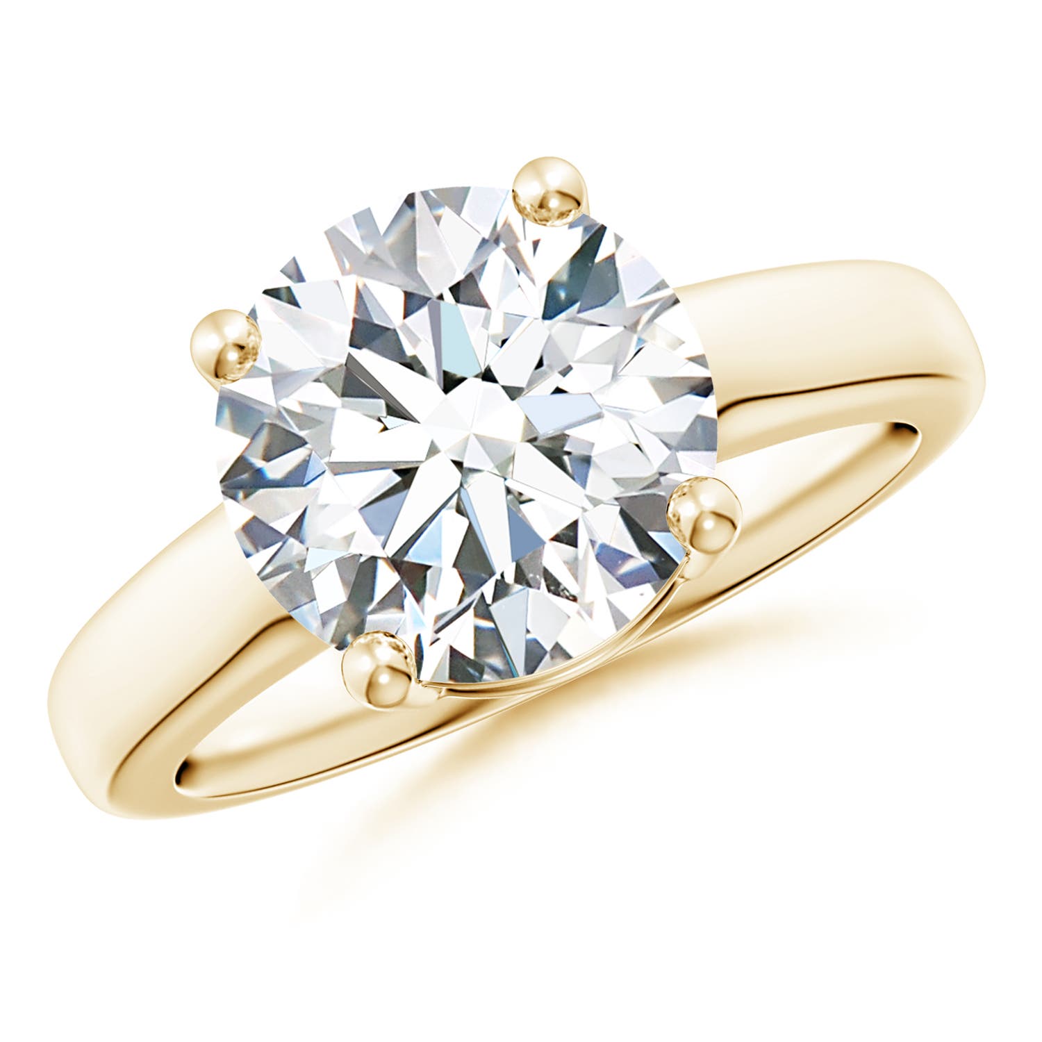 10.1mm FGVS Lab-Grown Round Diamond Solitaire Engagement Ring in 18K Yellow Gold