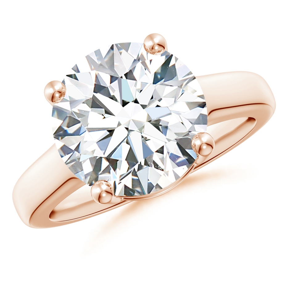11.1mm FGVS Lab-Grown Round Diamond Solitaire Engagement Ring in Rose Gold 