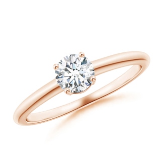 5.1mm FGVS Lab-Grown Round Diamond Solitaire Engagement Ring in 9K Rose Gold