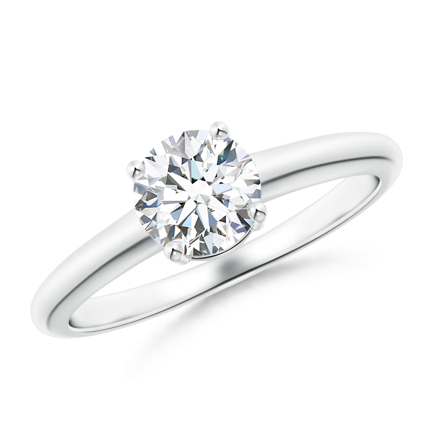 5.8mm FGVS Lab-Grown Round Diamond Solitaire Engagement Ring in 18K White Gold