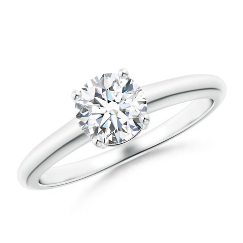 5.8mm FGVS Lab-Grown Round Diamond Solitaire Engagement Ring in S999 Silver