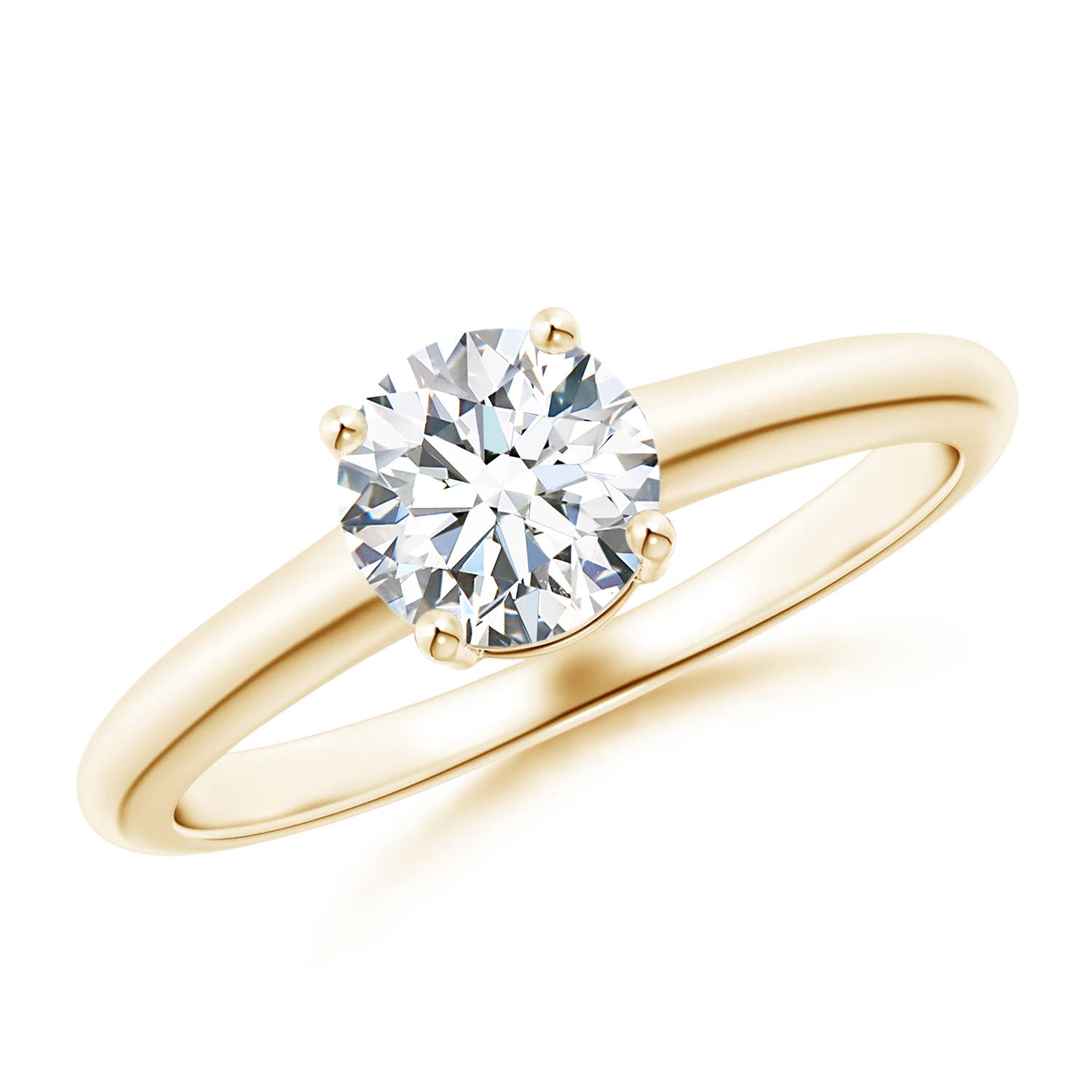 5.8mm FGVS Lab-Grown Round Diamond Solitaire Engagement Ring in Yellow Gold