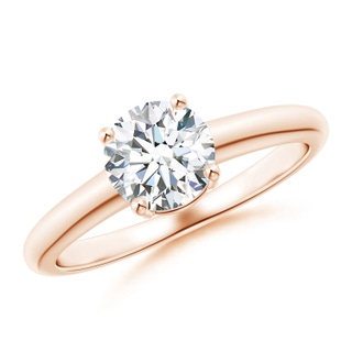 6.4mm FGVS Lab-Grown Round Diamond Solitaire Engagement Ring in Rose Gold