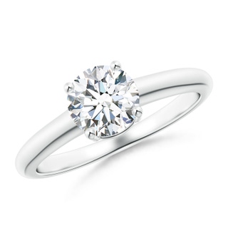 6.4mm FGVS Lab-Grown Round Diamond Solitaire Engagement Ring in S999 Silver