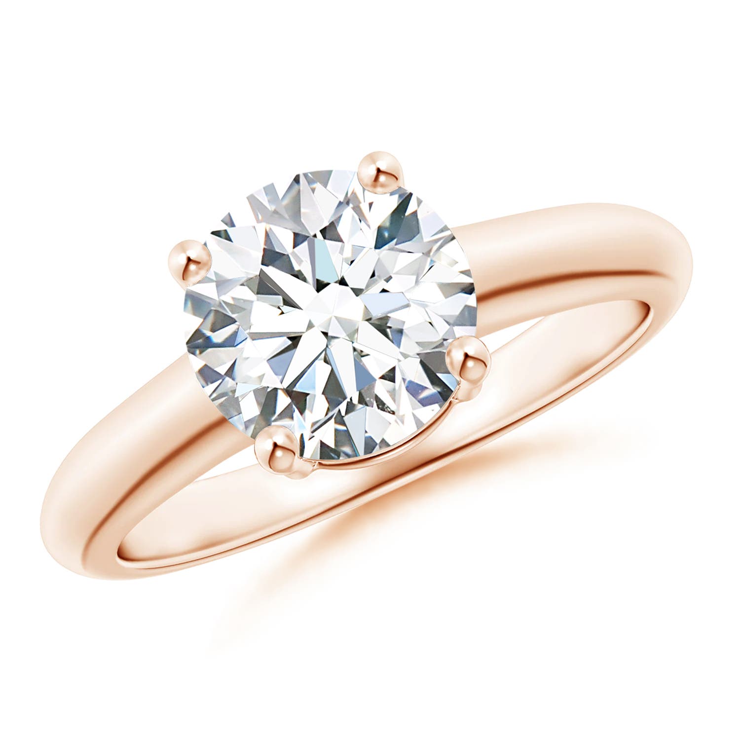 8.1mm FGVS Lab-Grown Round Diamond Solitaire Engagement Ring in 18CT Rose Gold