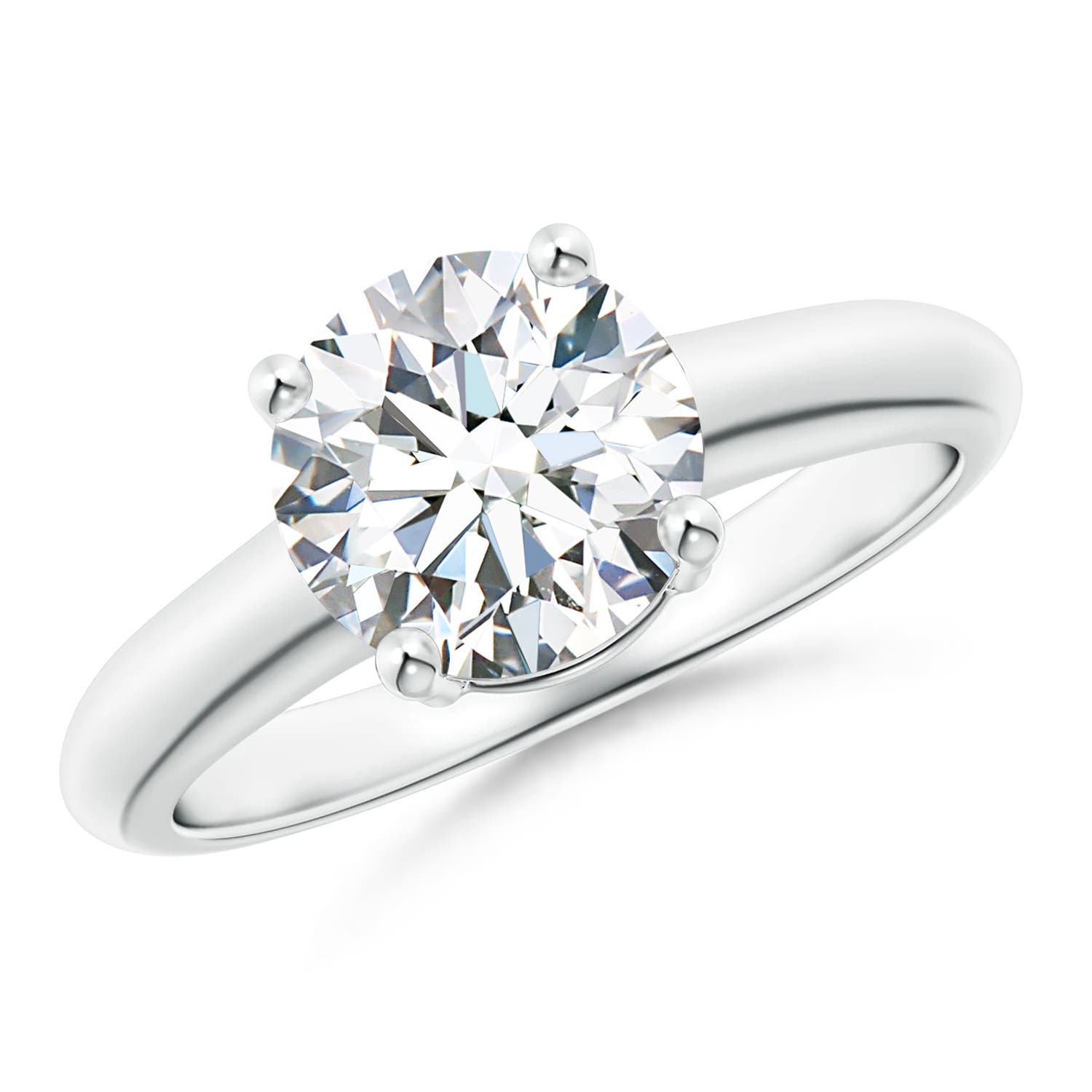 8.1mm FGVS Lab-Grown Round Diamond Solitaire Engagement Ring in 18K White Gold