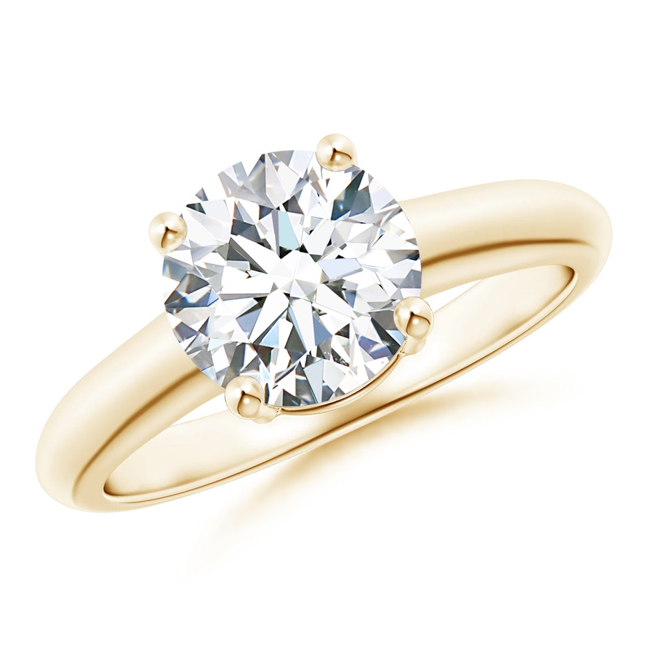 8.1mm FGVS Lab-Grown Round Diamond Solitaire Engagement Ring in Yellow Gold 