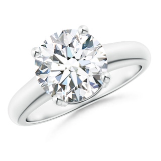9.2mm FGVS Lab-Grown Round Diamond Solitaire Engagement Ring in S999 Silver