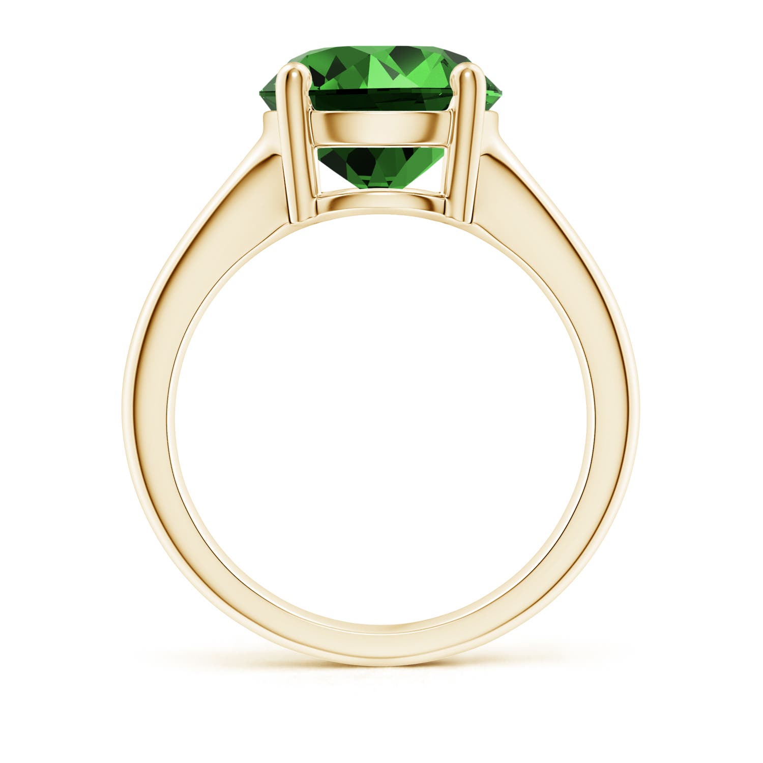 10mm Labgrown Lab-Grown Round Emerald Solitaire Engagement Ring in Yellow Gold - side 3
