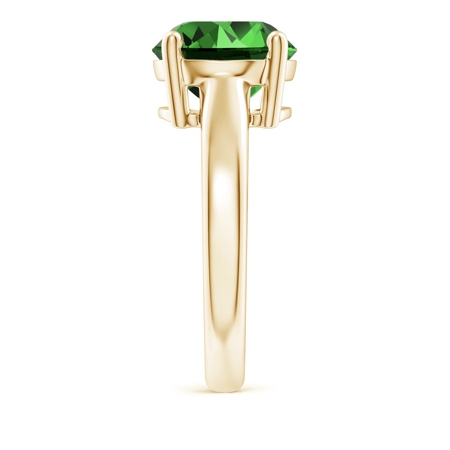 10mm Labgrown Lab-Grown Round Emerald Solitaire Engagement Ring in Yellow Gold - side 4