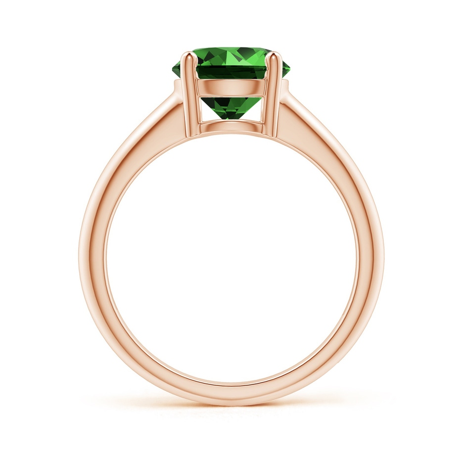 8mm Labgrown Lab-Grown Round Emerald Solitaire Engagement Ring in Rose Gold side 199