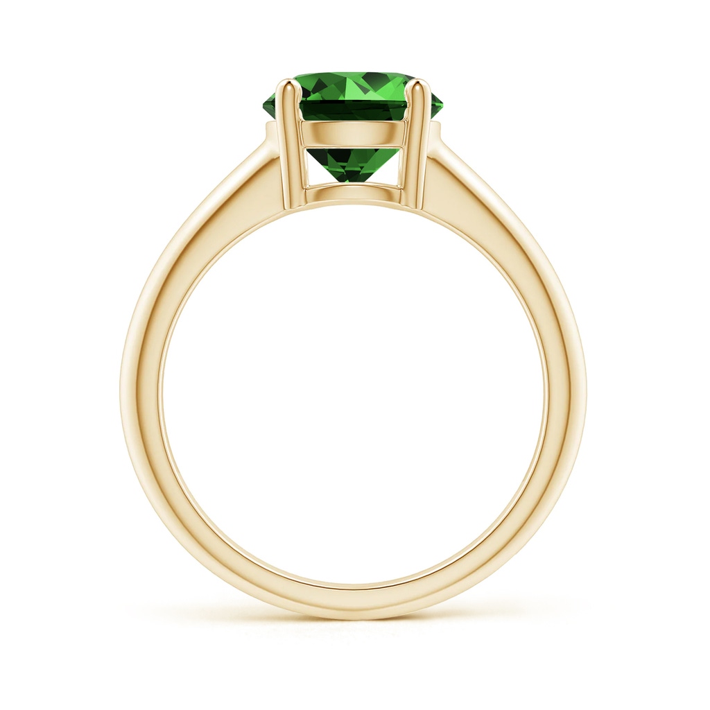 8mm Labgrown Lab-Grown Round Emerald Solitaire Engagement Ring in Yellow Gold Side 199