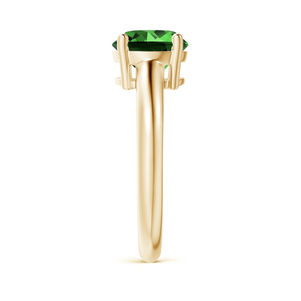 8mm Labgrown Lab-Grown Round Emerald Solitaire Engagement Ring in Yellow Gold Side 299