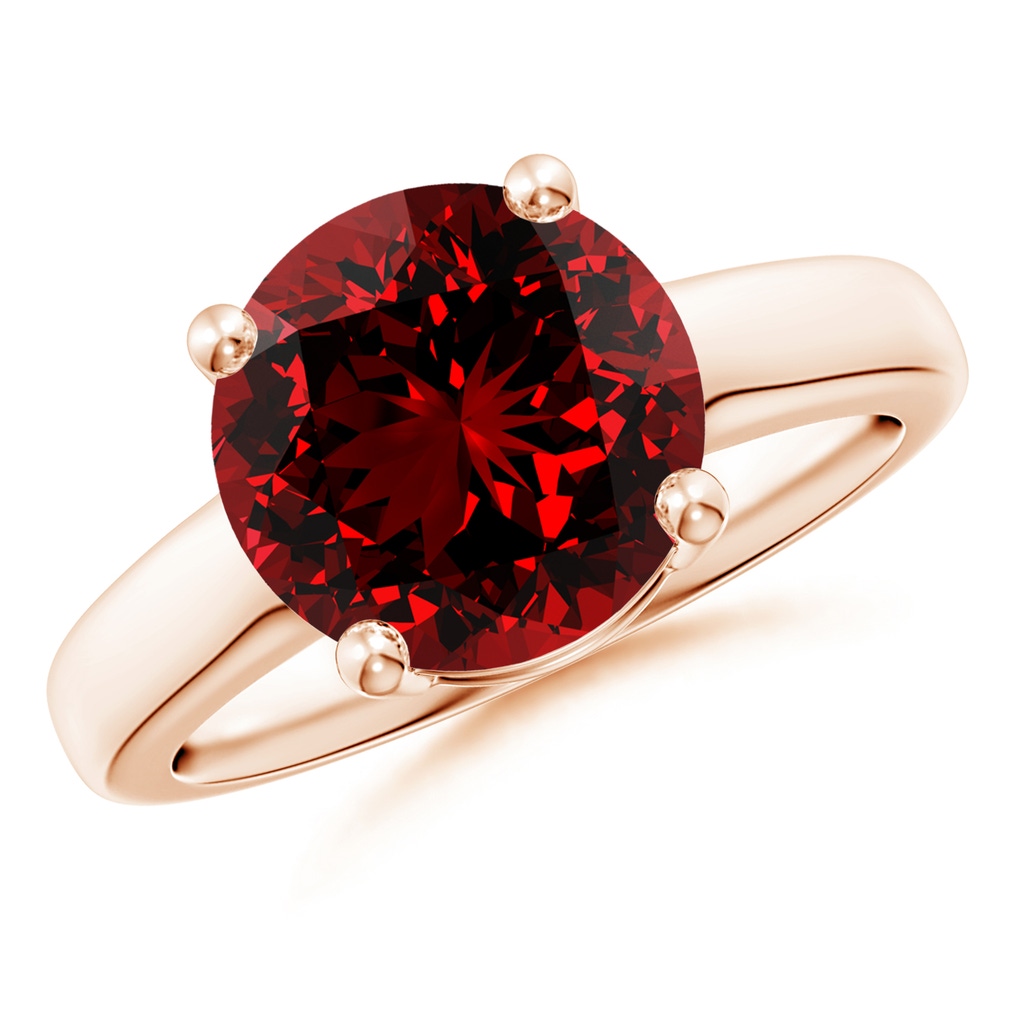 10mm Labgrown Lab-Grown Round Ruby Solitaire Engagement Ring in Rose Gold