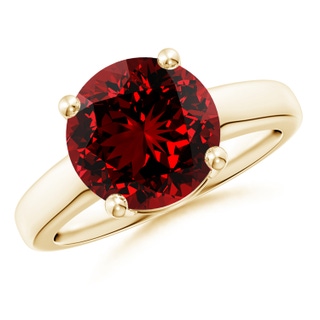 10mm Labgrown Lab-Grown Round Ruby Solitaire Engagement Ring in Yellow Gold