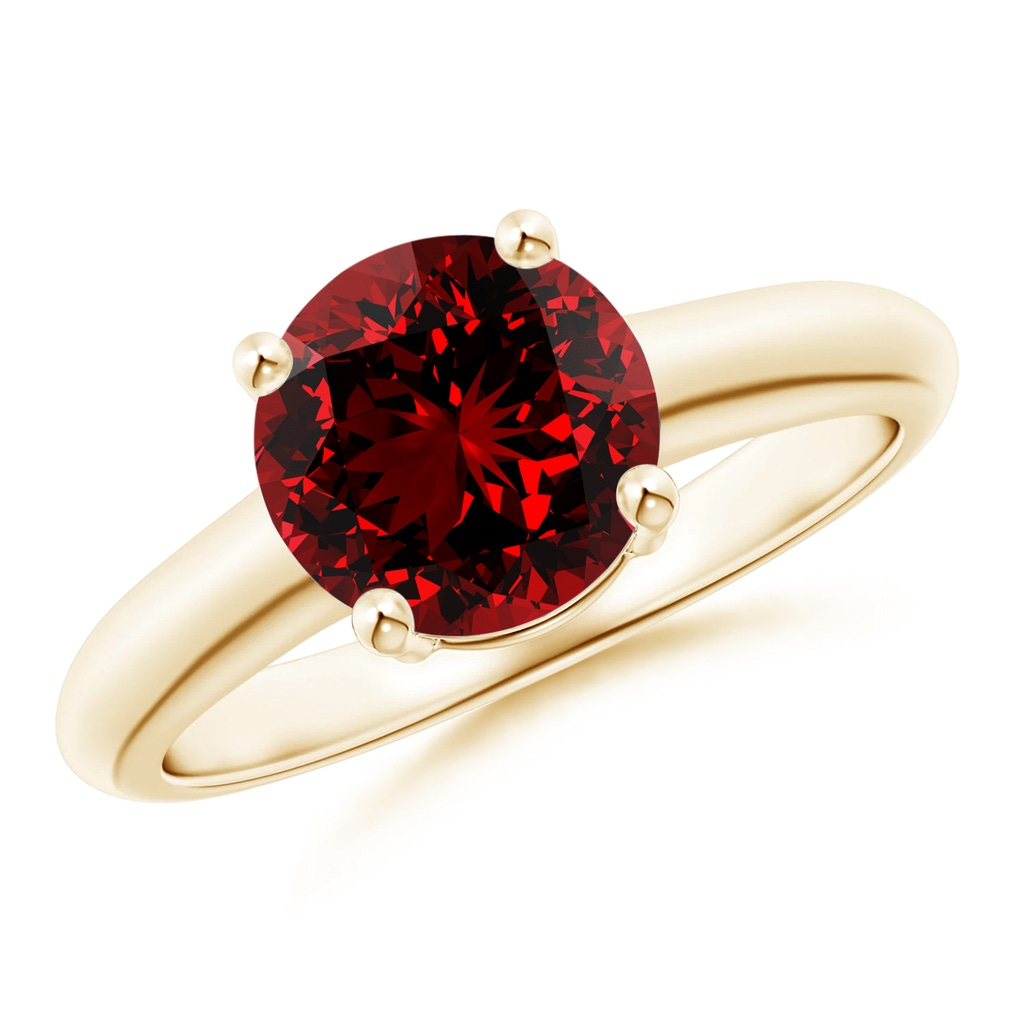 8mm Labgrown Lab-Grown Round Ruby Solitaire Engagement Ring in Yellow Gold