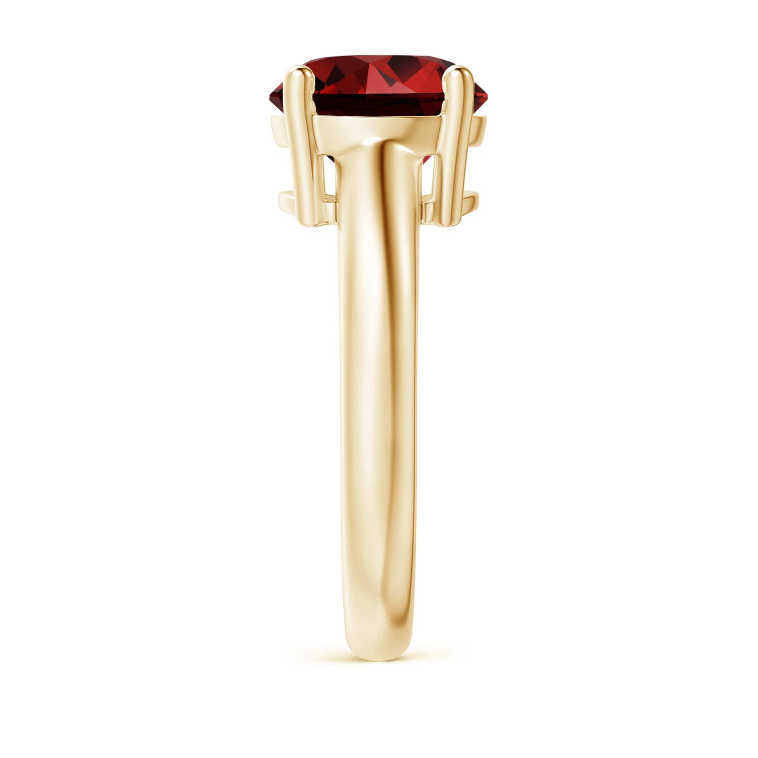 Lab-Grown Round Ruby Solitaire Engagement Ring