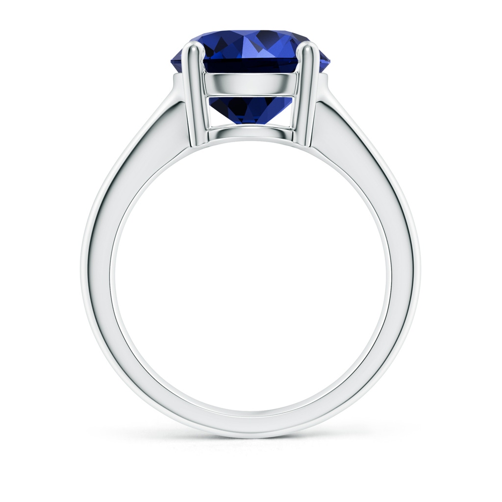 10mm Labgrown Lab-Grown Round Blue Sapphire Solitaire Engagement Ring in White Gold Side 199