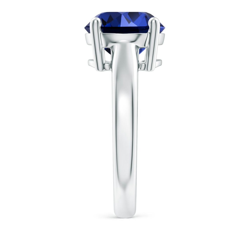 10mm Labgrown Lab-Grown Round Blue Sapphire Solitaire Engagement Ring in White Gold Side 299