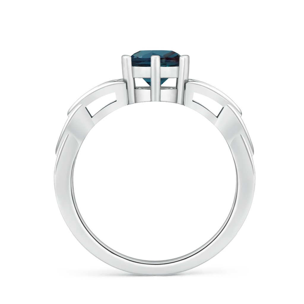 7mm Labgrown Solitaire Round Lab-Grown Alexandrite Celtic Knot Ring in White Gold - side 199